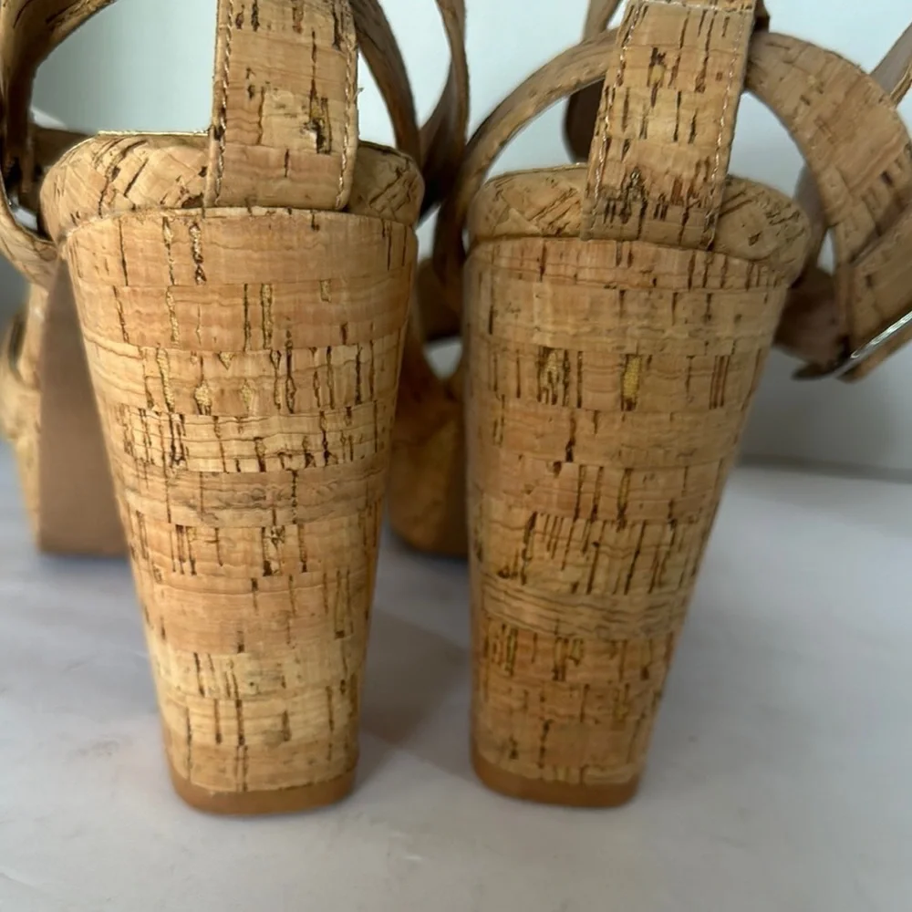 Torrid Women's Cork Platform Sandals - Size 7W - Wide Fit - Crisscross Straps